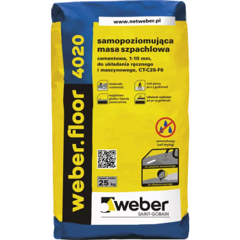 weber.floor 4020 Samopoziomująca masa szpachlowa o wysokiej wytrzymałości, 1-10 mm paleta (42 x 25 kg.)