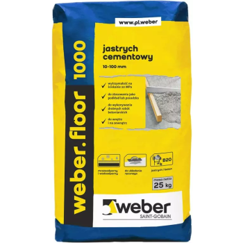 weber.floor 1000 Jastrych cementowy, 10-100 mm paleta (42 x 25 kg.)